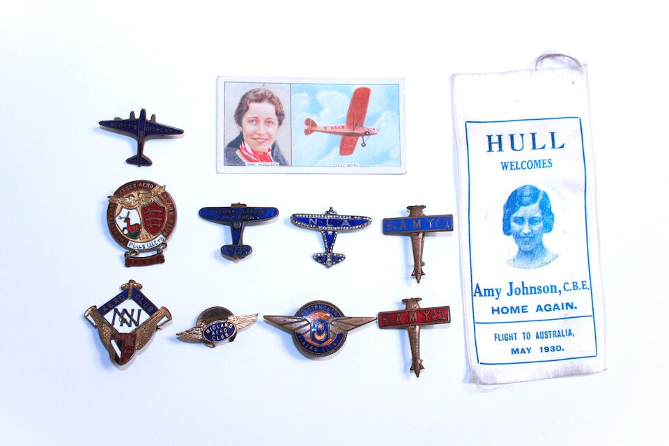 Amy Johnson: a memorial Air Transport Auxiliary bronze bust, ((Qty)) - 2