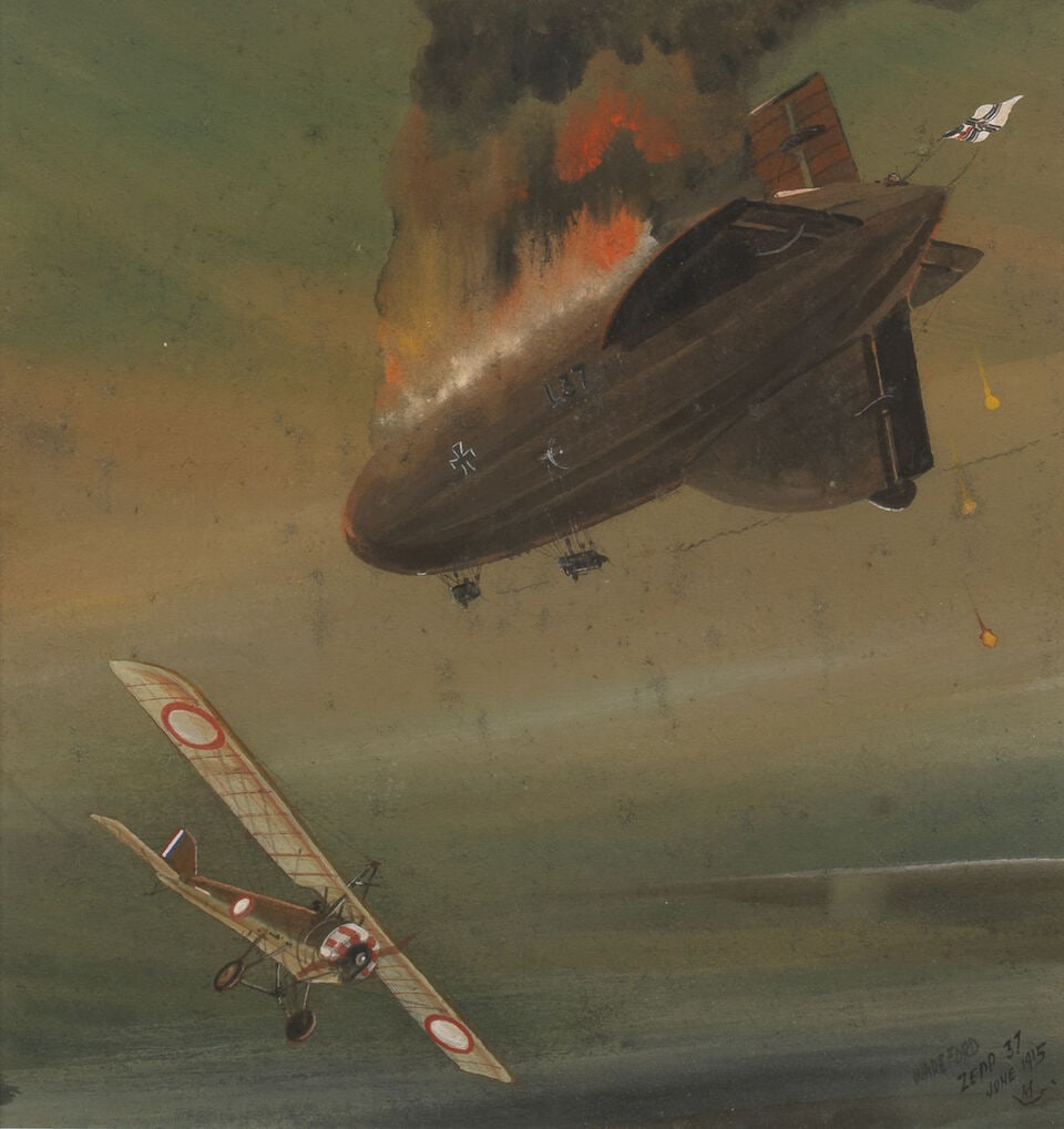 WW1 Aviation and Airship framed prints and photographs, ((13)) - 14
