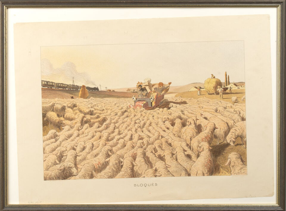 Assorted Edwardian motoring art and prints, ((Qty)) - 4
