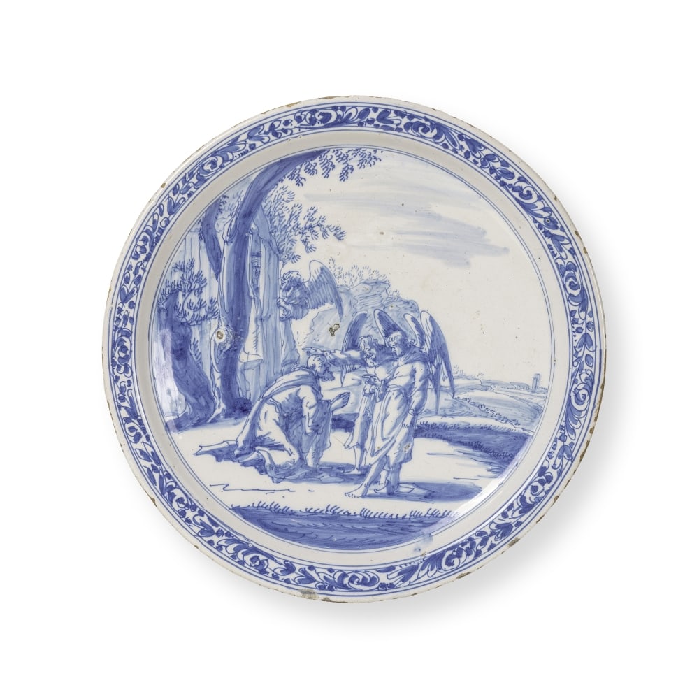 Rare présentoir à décor biblique en faïence de Delft, vers 1660A rare and ea... (1 of 1)