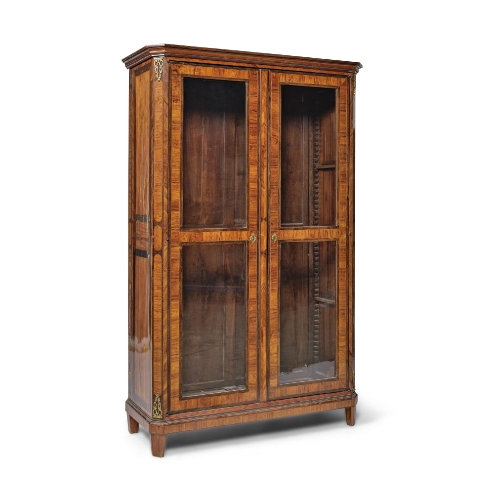 Bibliothèque en placage de bois de rose, satiné et amarante, estampillé J.P. Lete... (1 of 1)