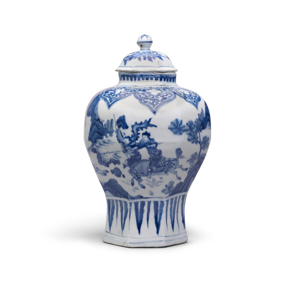 A BLUE AND WHITE 'HAN XIN' JAR AND COVER Chongzhen (2) - 3