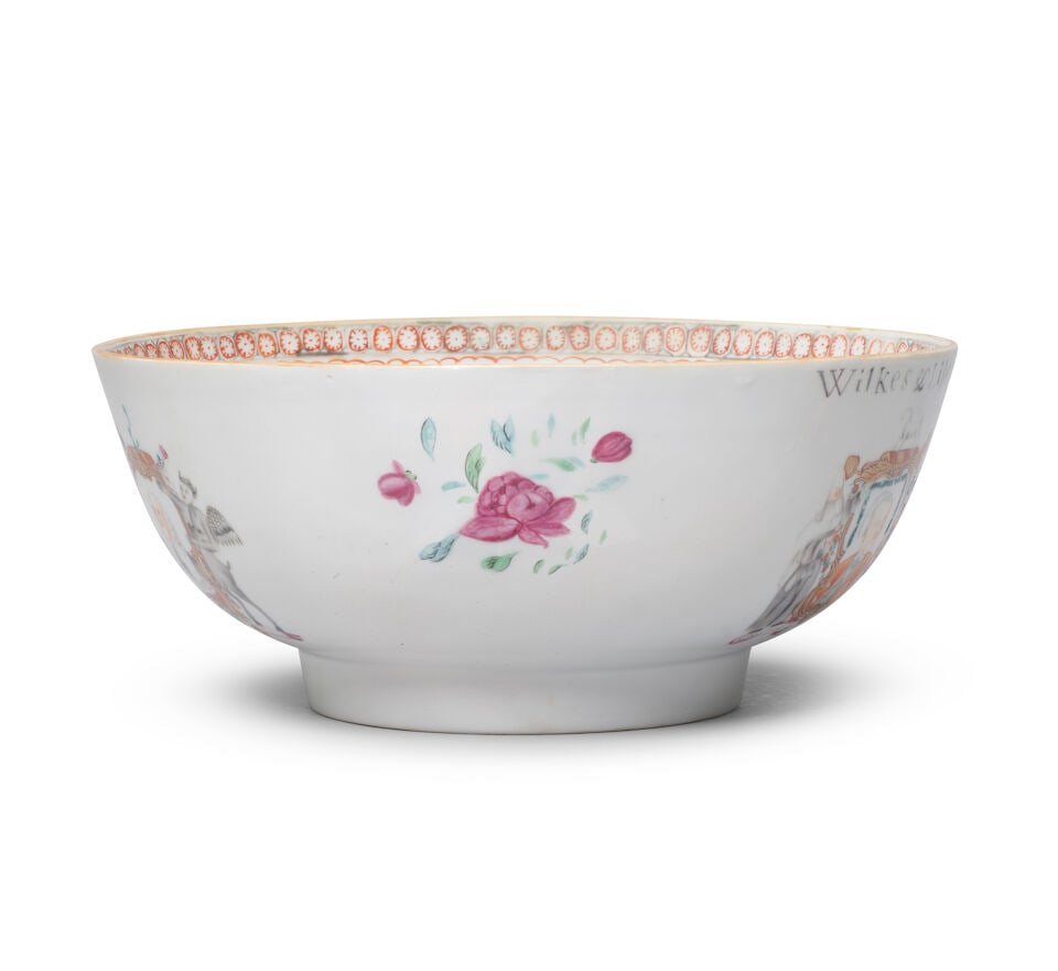 A FAMILLE ROSE 'WILKES AND LIBERTY' PUNCH BOWL Qianlong, circa 1769-1775 - 2