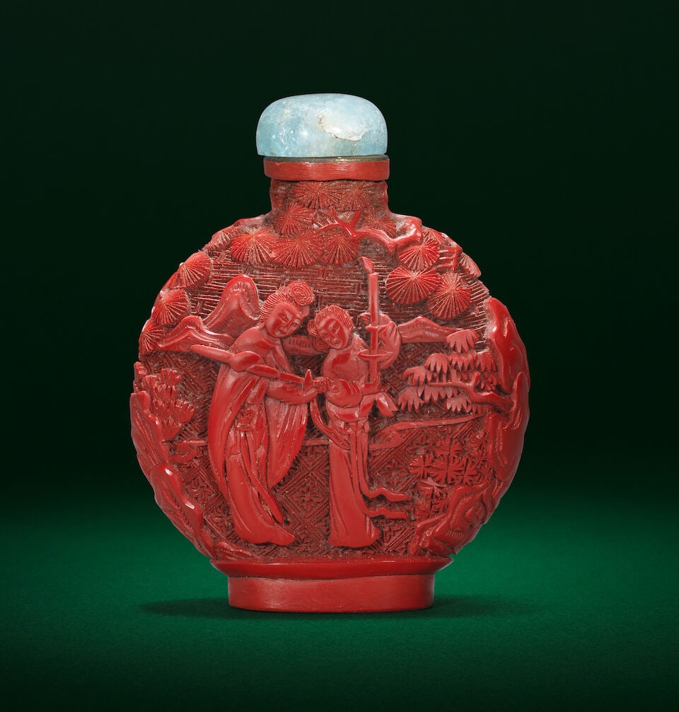 A CINNABAR LACQUER SNUFF BOTTLE 18th/19th century (2) - 2