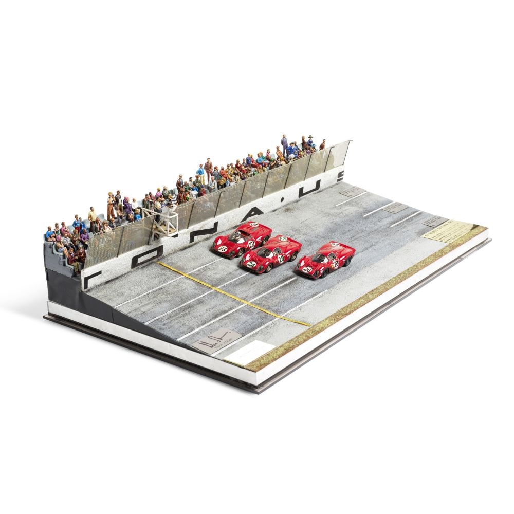 Diorama - 1967 24 Hours of Daytona - Ferrari Victory - Autographs of Chris Amon and Enzo Ferrari (1 of 1)