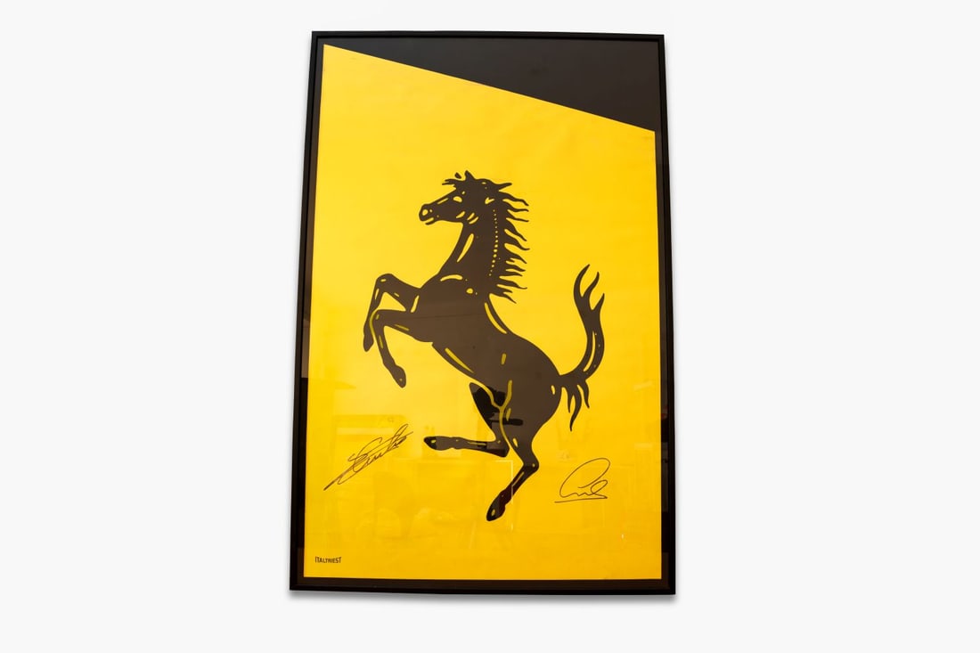 Large Ferrari Pennant - Signed by Charles Leclerc and Lewis Hamilton (1 of 1)