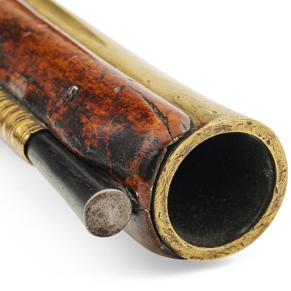 An 18th century flintlock brass barrelled blunderbuss pistol by T. Field - 3