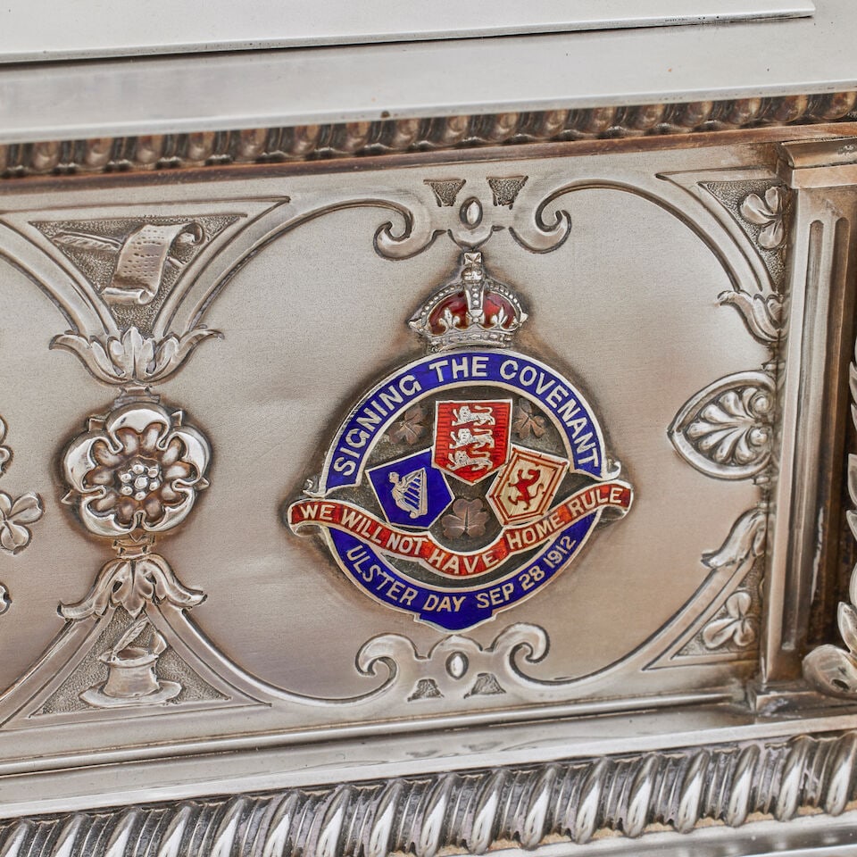 A George V presentation silver casket to Lord Carson By Gibson & Co Ltd, Donegal Place, Belfast,... - 10