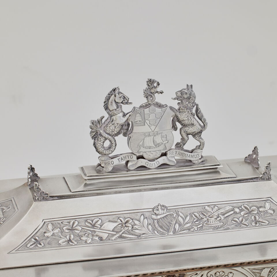 A George V presentation silver casket to Lord Carson By Gibson & Co Ltd, Donegal Place, Belfast,... - 15