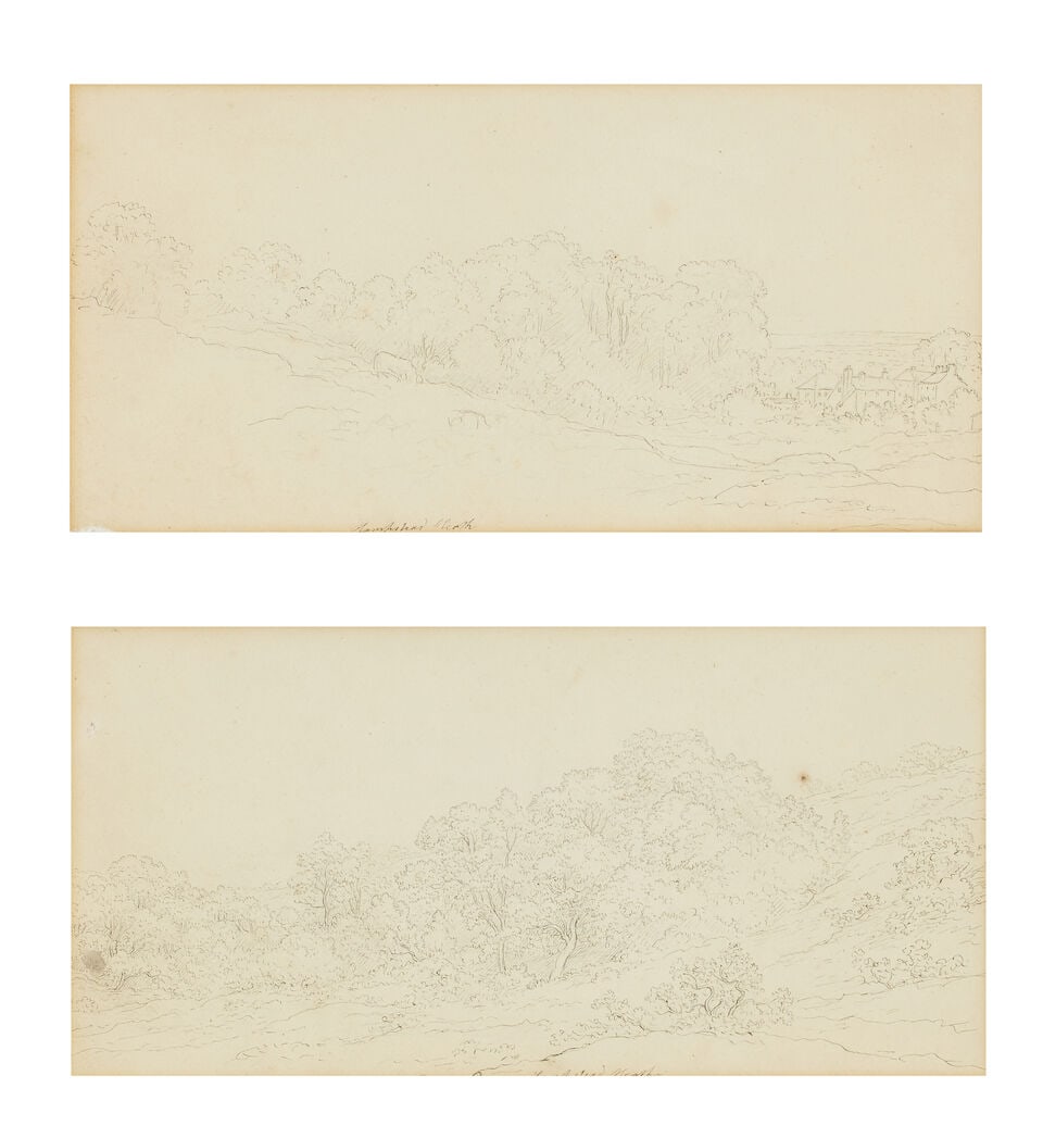 John Glover OWS (British, 1767-1849) Hampstead Heath, three views two 15.5 x 31cm (6 1/8 x 12 3/... (1 of 8)