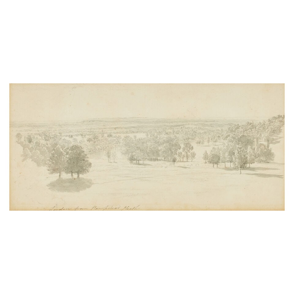 John Glover OWS (British, 1767-1849) Hampstead Heath, three views two 15.5 x 31cm (6 1/8 x 12 3/... - 2