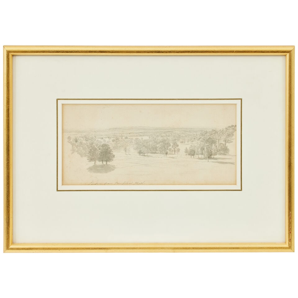 John Glover OWS (British, 1767-1849) Hampstead Heath, three views two 15.5 x 31cm (6 1/8 x 12 3/... - 6