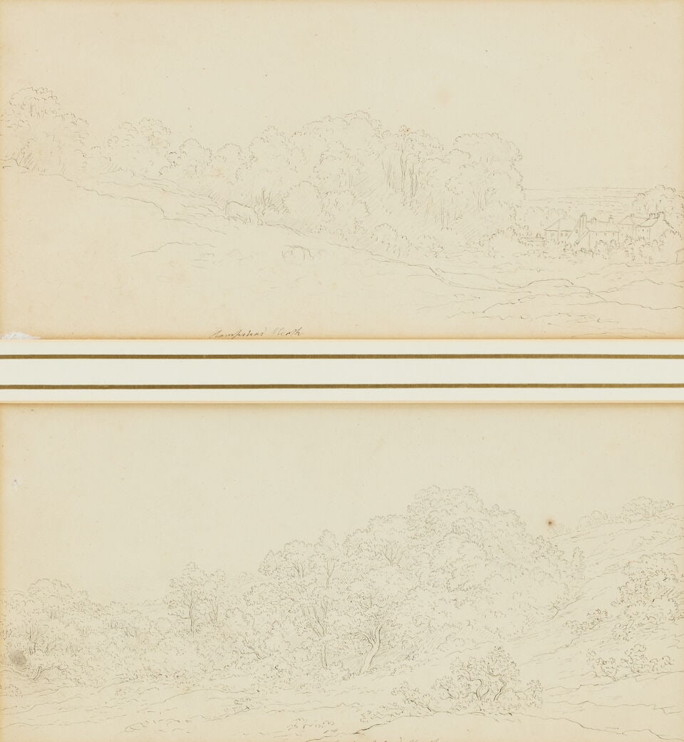 John Glover OWS (British, 1767-1849) Hampstead Heath, three views two 15.5 x 31cm (6 1/8 x 12 3/... - 7