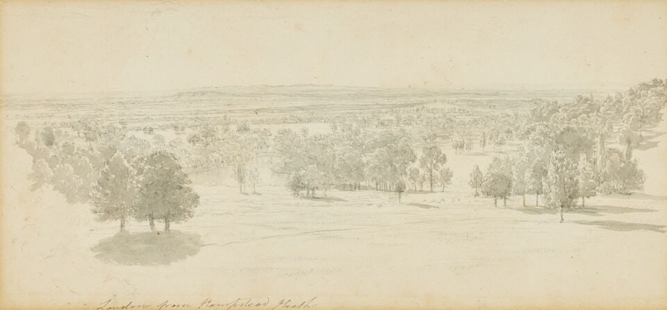 John Glover OWS (British, 1767-1849) Hampstead Heath, three views two 15.5 x 31cm (6 1/8 x 12 3/... - 8