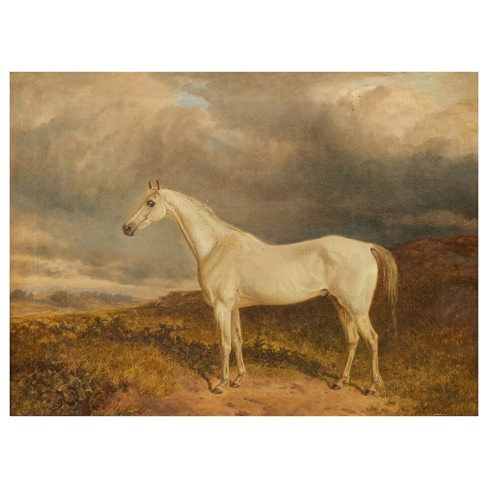 James Walsham Baldock (British, 1822-1898) Grey race horse, The Crotan (1 of 3)