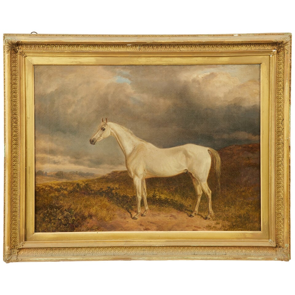 James Walsham Baldock (British, 1822-1898) Grey race horse, The Crotan - 3