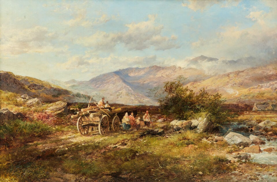John Syer RI (British, 1815-1885) Travellers and lumber cart in a landscape believed to be the f... - 4