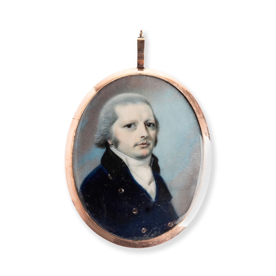 Thomas Richmond (British, 1771-1837) Miniature of a gentleman Shown wearing a blue coat, white ... (1 of 2)
