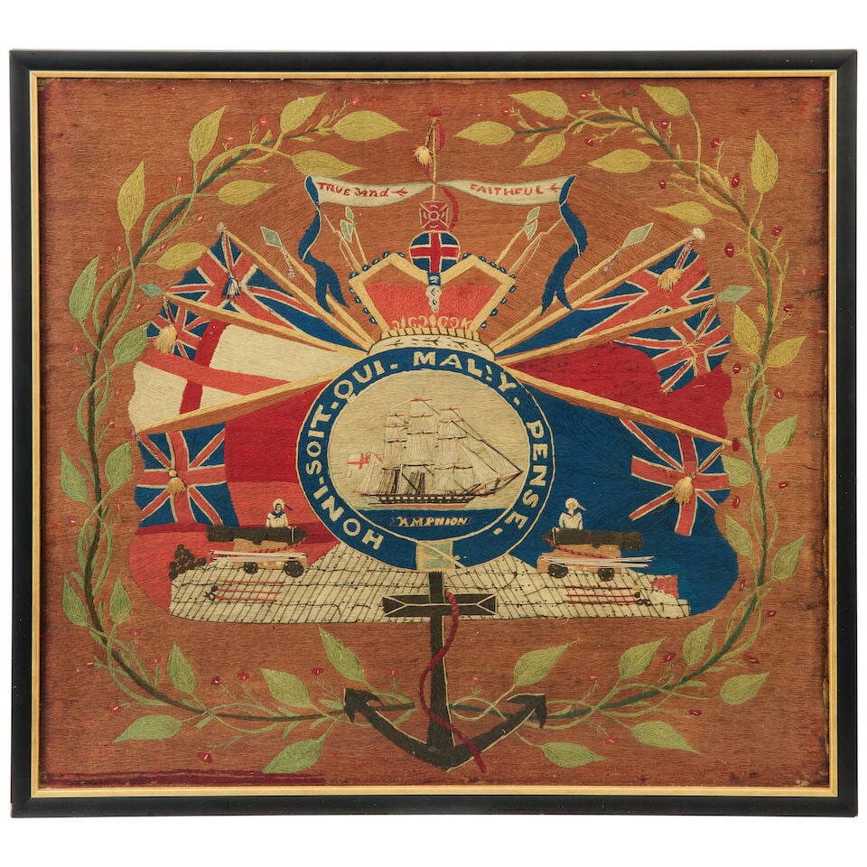 A sailor's woolwork 'Woolie' of HMS Amphion 1847-1855 19th century - 3