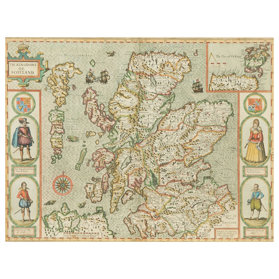 MAP - SCOTLAND SPEED (JOHN) The Kingdome of Scotland, John Sudbury and George Humble, 1610 [but ... (1 of 4)