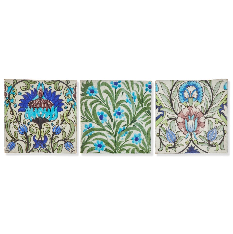 Three William De Morgan tin-glazed tiles (1 of 2)