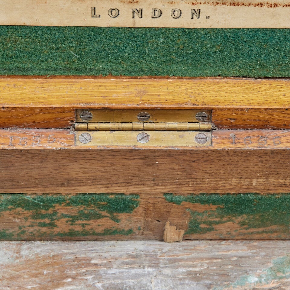 A group of six various 19th and 20th century shotgun and rifle cases with trade label for Boss, ... - 2