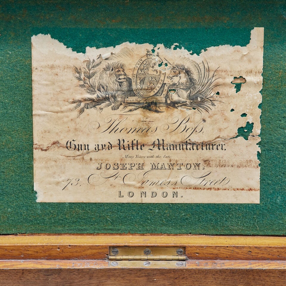 A group of six various 19th and 20th century shotgun and rifle cases with trade label for Boss, ... - 3