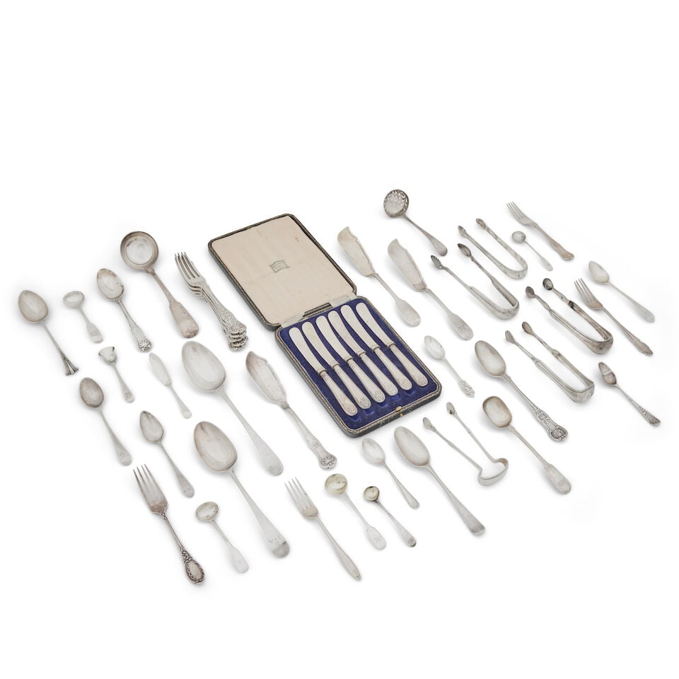 A collection of Scottish and English flatware various makers and dates (qty) (1 of 1)