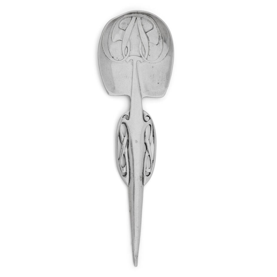 Liberty, a Cymric silver spoon Designed by Archibald Knox, Birmingham, 1901 Marked: L & CO, CYMR... (1 of 2)