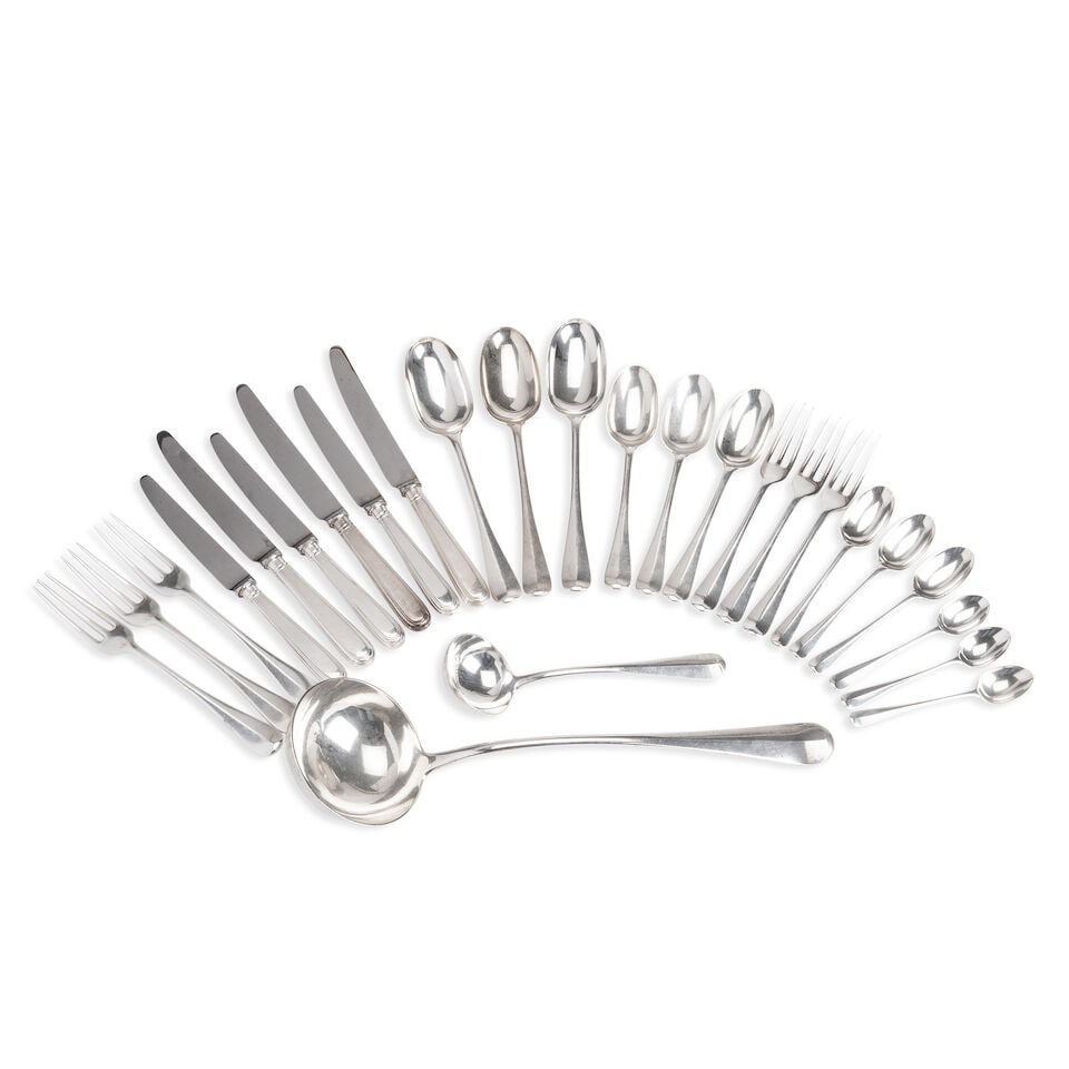 An Edwardian part canteen of Hanoverian pattern flatware By Francis Higgins III, London, 1905 (1 of 1)