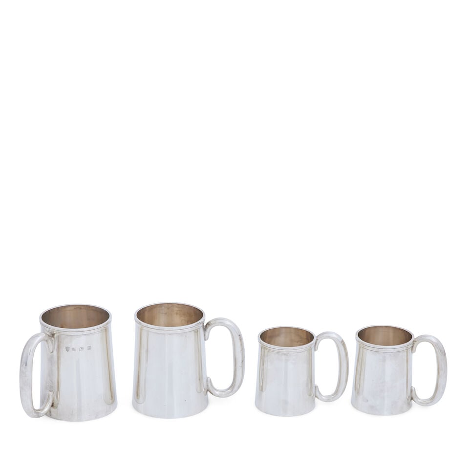 Four modern silver mugs by J B Chatterley & Sons Ltd, Birmingham, 1944 (4) (1 of 1)