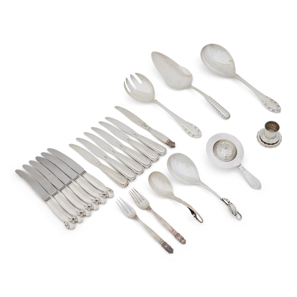 A collection of George Jensen flatware Danish, Sterling silver, various dates (22) (1 of 1)