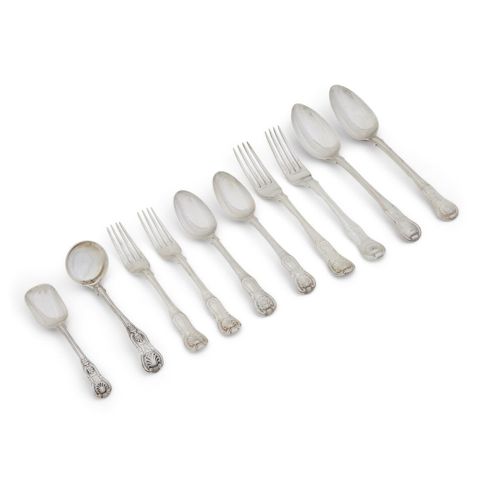 A collection of double-struck Kings pattern flatware various makers and dates (1 of 1)
