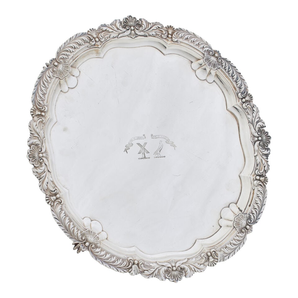 An Edwardian silver salver By Edward & Sons, Sheffield, 1902 (1 of 1)