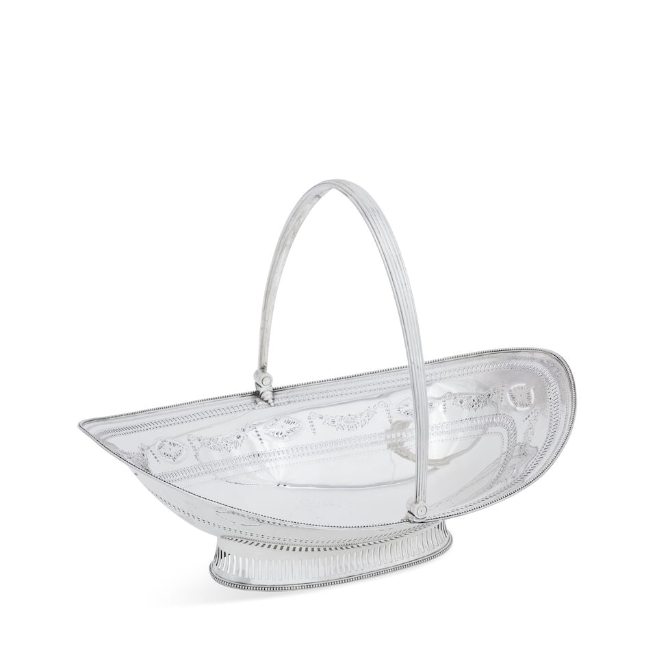 A George III silver oval cake basket By Robert Hennell, London, 1784 (1 of 1)