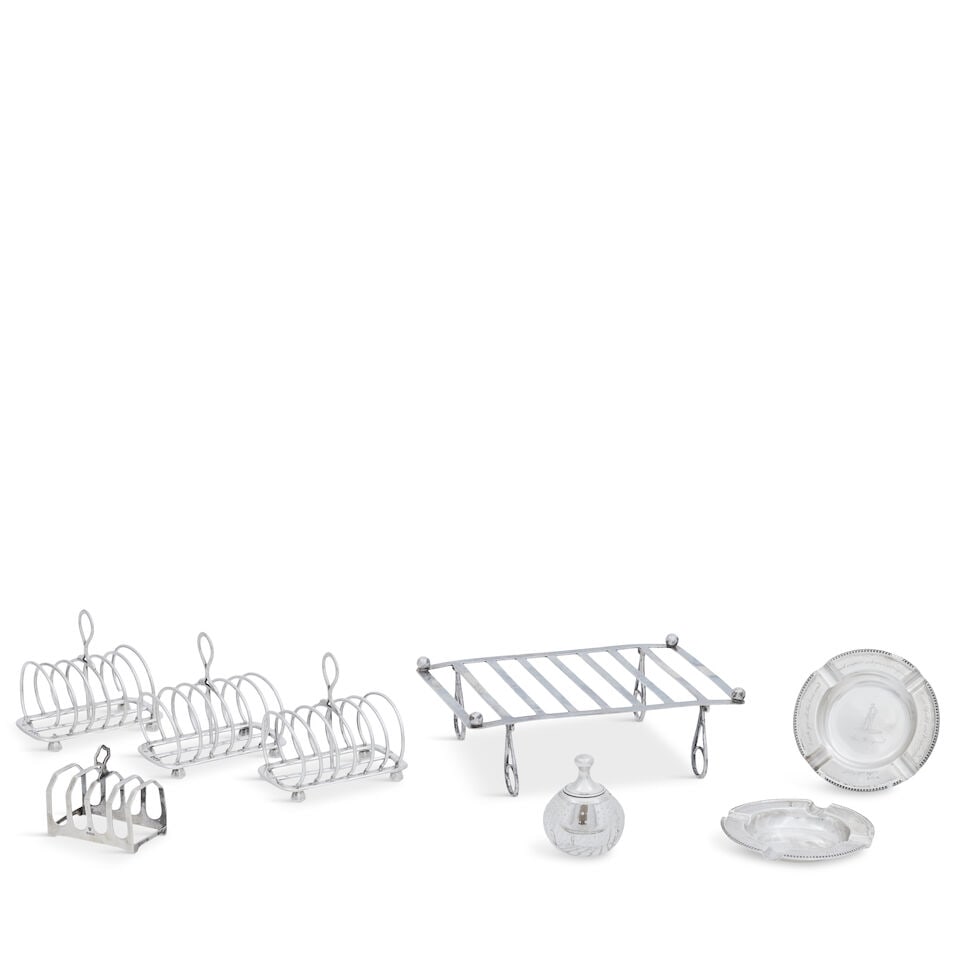 A set of three six-division toast racks William Hutton & Sons Ltd, London 1894 (8) (1 of 1)