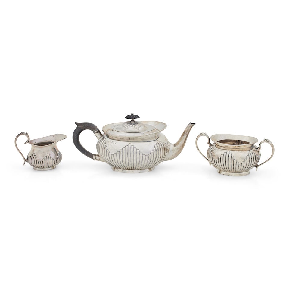 A Victorian three piece tea service By Edward Hutton, London, 1883 (3) (1 of 1)