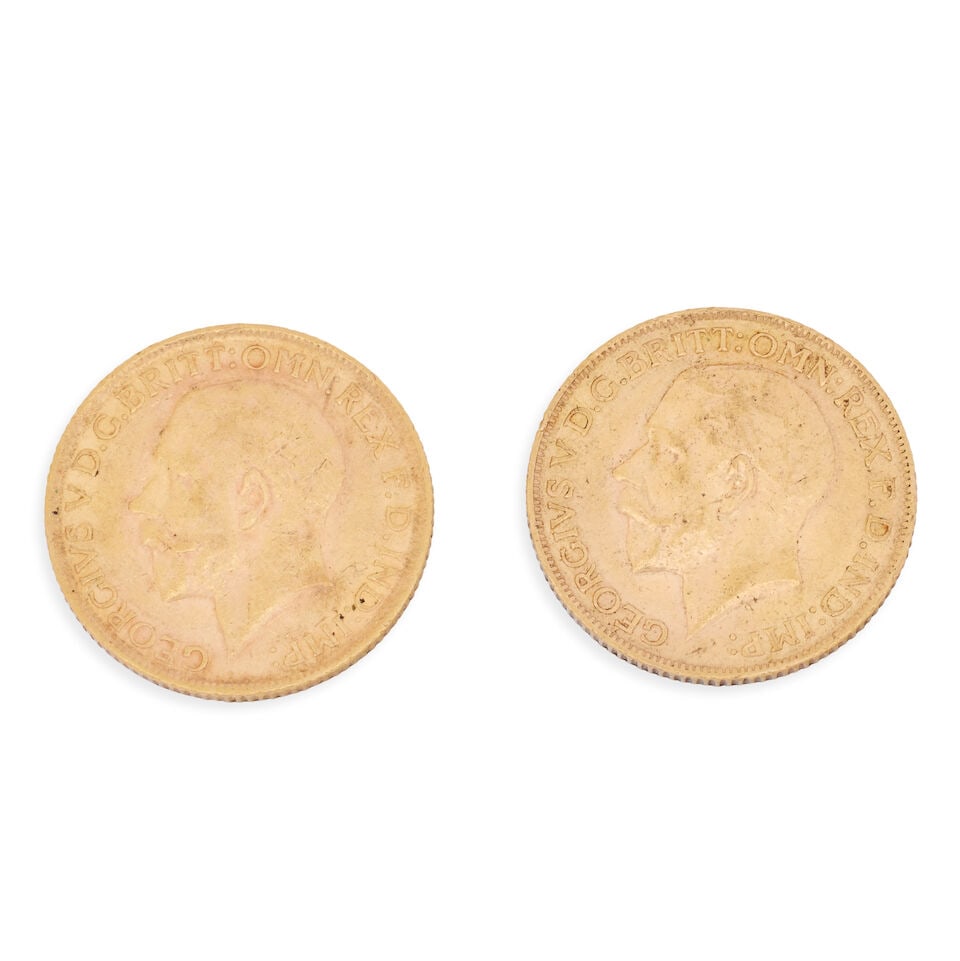George V two full sovereigns (1 of 3)