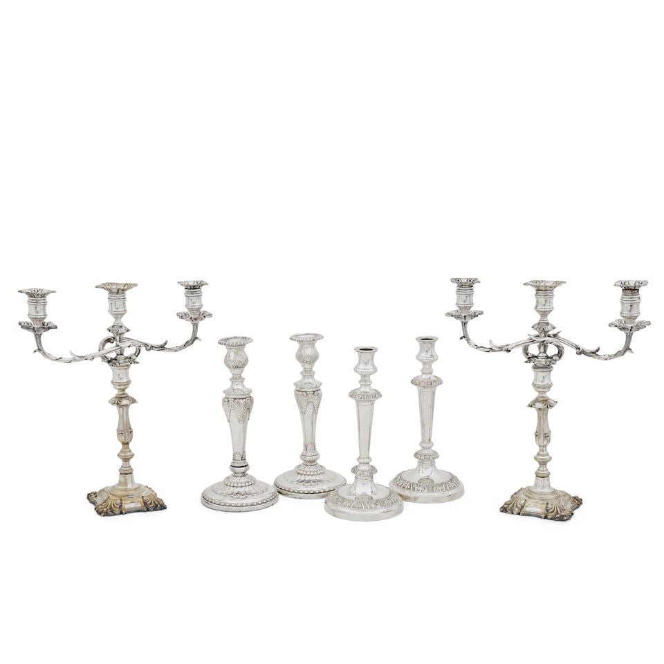 A pair of Elkington & Co silverplated three-light candelabra (1 of 1)