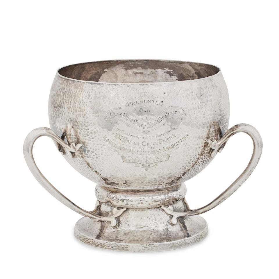 An Impressive Edwardian Arts and Crafts presentation silver tyg by Sharman D Neil, Dublin, 1909 (1 of 1)