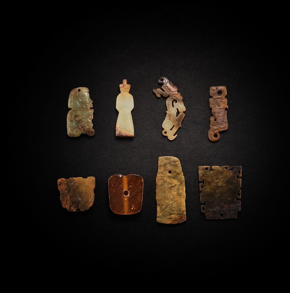 A GROUP OF EIGHT JADE ORNAMENTS Western Zhou Dynasty and later (9) - 2