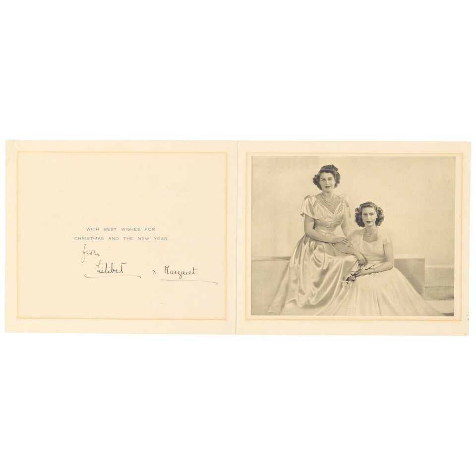 ROYAL CHRISTMAS CARDS - PRINCESSES ELIZABETH AND MARGARET (3) (1 of 3)
