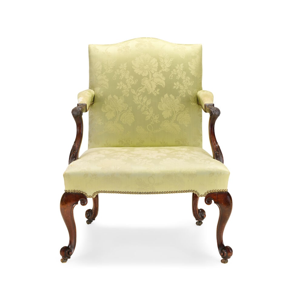 A George II mahogany Gainsborough type armchairThird quarter 18th century, in the manner of Thom... (1 of 5)