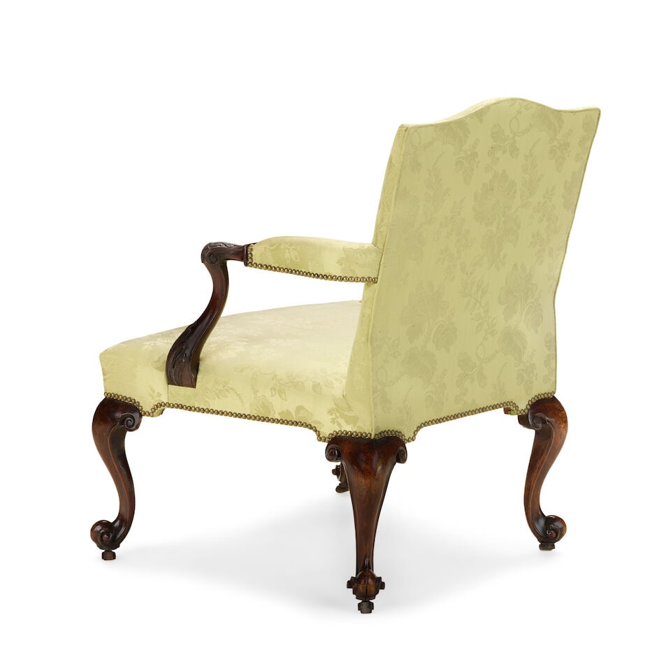 A George II mahogany Gainsborough type armchairThird quarter 18th century, in the manner of Thom... - 2