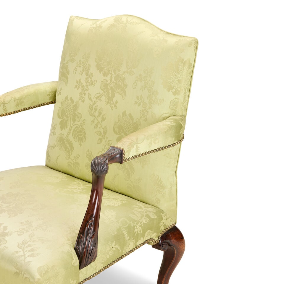 A George II mahogany Gainsborough type armchairThird quarter 18th century, in the manner of Thom... - 3