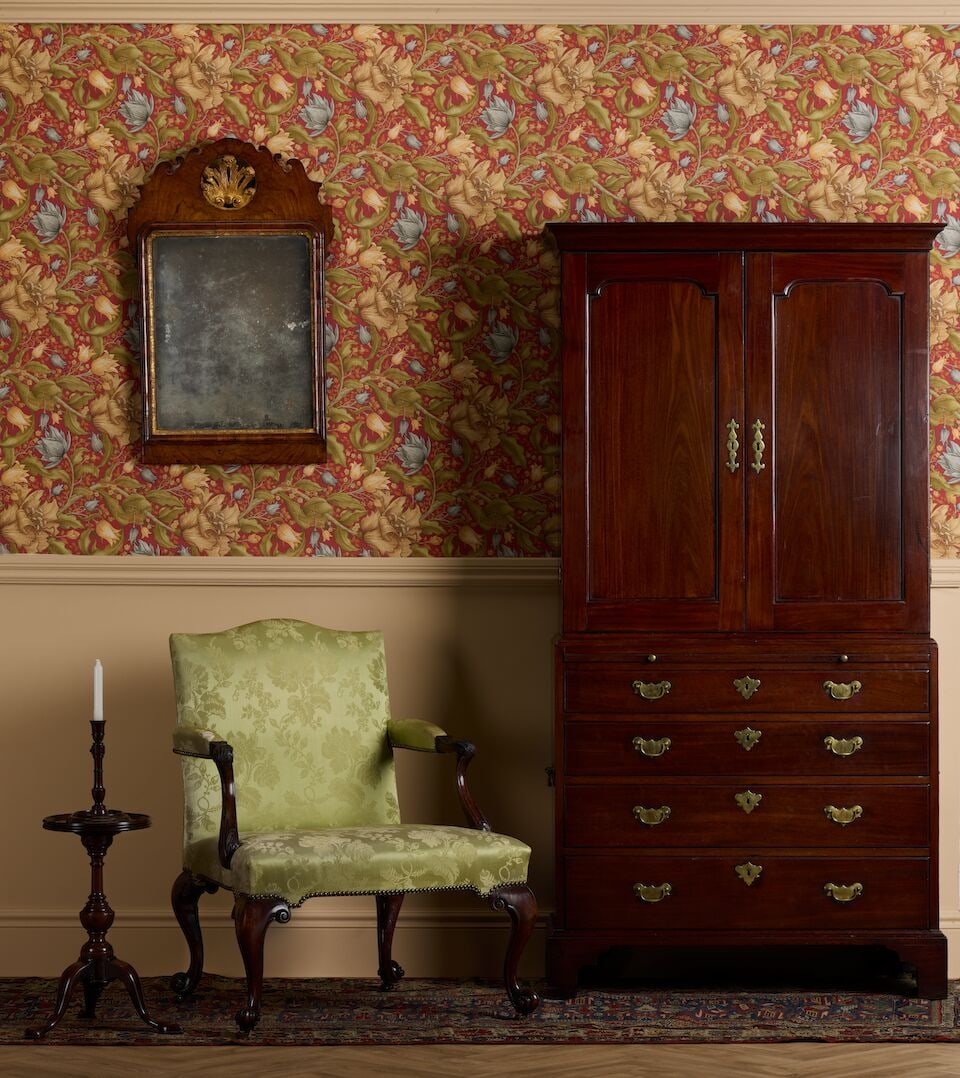 A George II mahogany cabinet on chest, of small proportionsMid-18th century - 2
