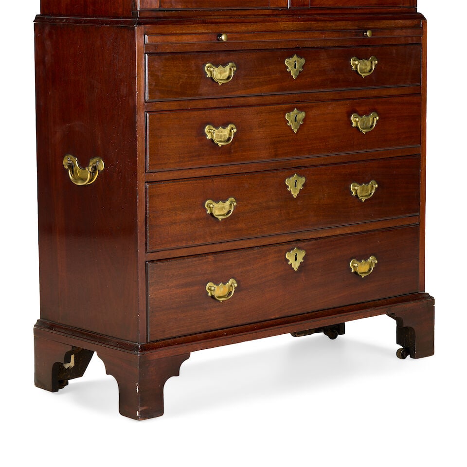 A George II mahogany cabinet on chest, of small proportionsMid-18th century - 3
