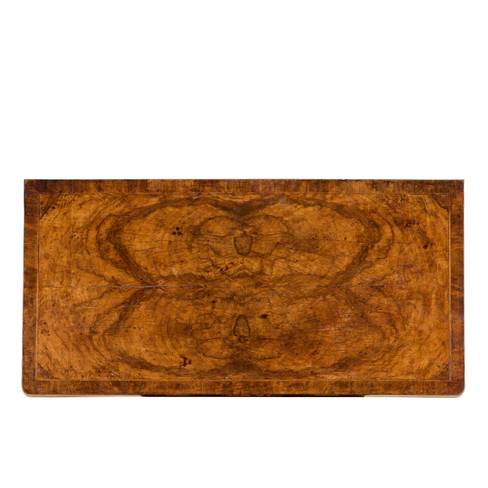 A George I walnut, crossbanded and featherbanded concertina action card tableStart of the second... - 2