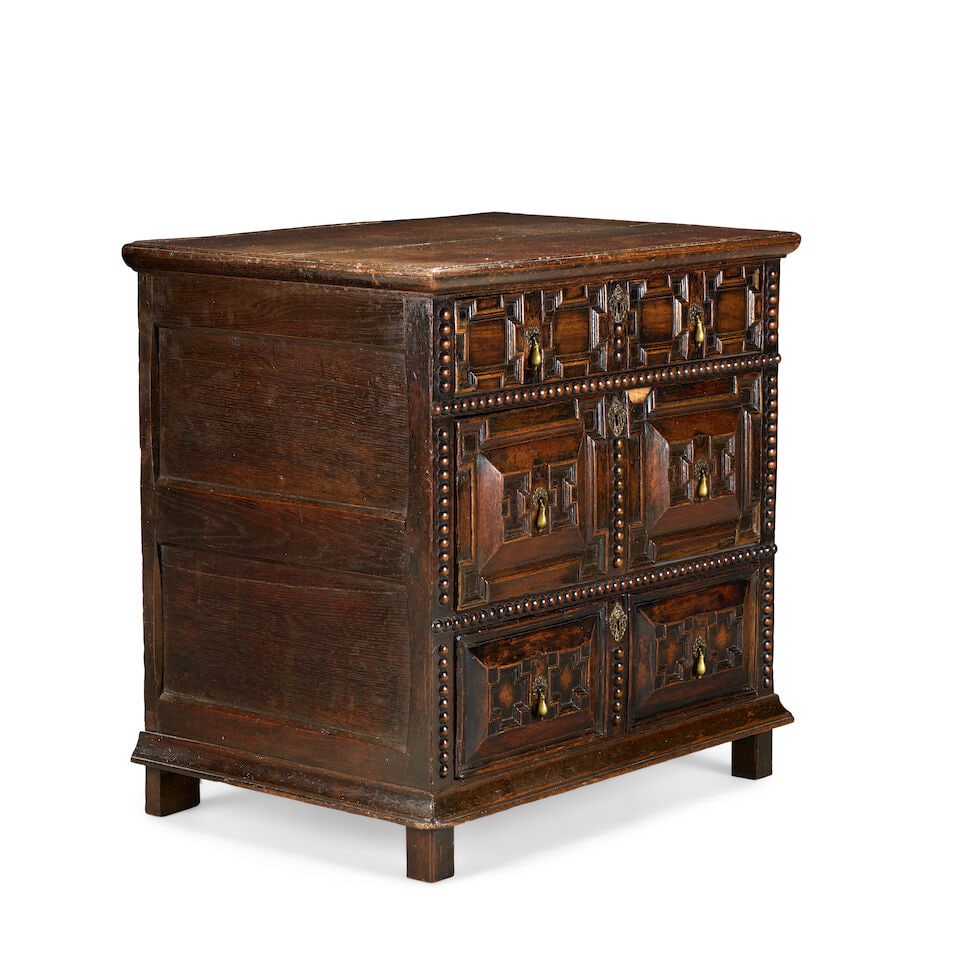 A Charles II oak geometric moulded chest of drawersLate 17th century - 3
