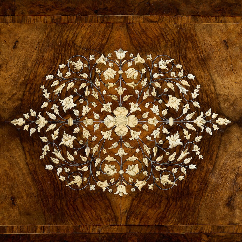 A North Italian walnut, rosewood banded, ivory, bone, and pewter inlaid commodeLombardy, late 17... - 2